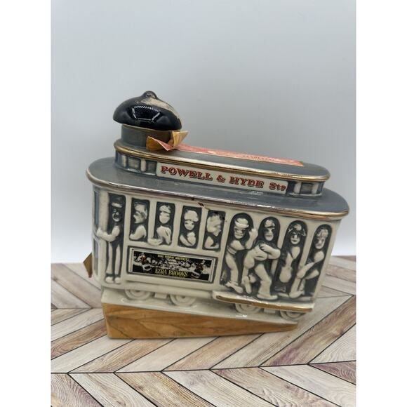 Vtg Ezra Brooks 1968 Cable Car Real Sippin Whiskey Empty Decanter California - Picture 1 of 4